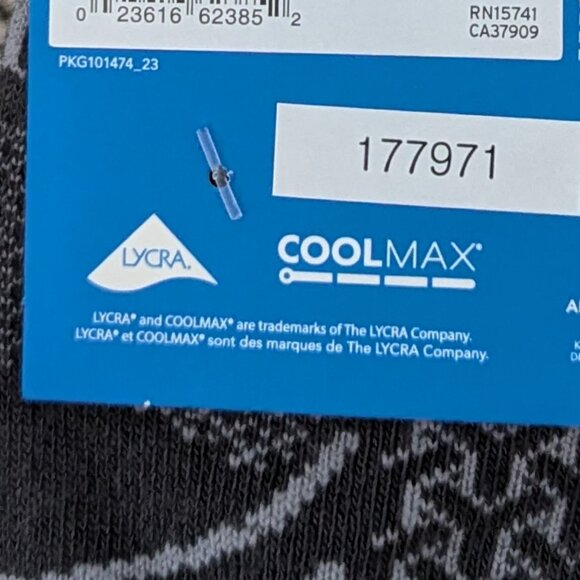 Columbia*‎ Men's COOLMAX Advanced Evaporation 2 Pairs Grey Socks~ Size 6-12 - Picture 8 of 8